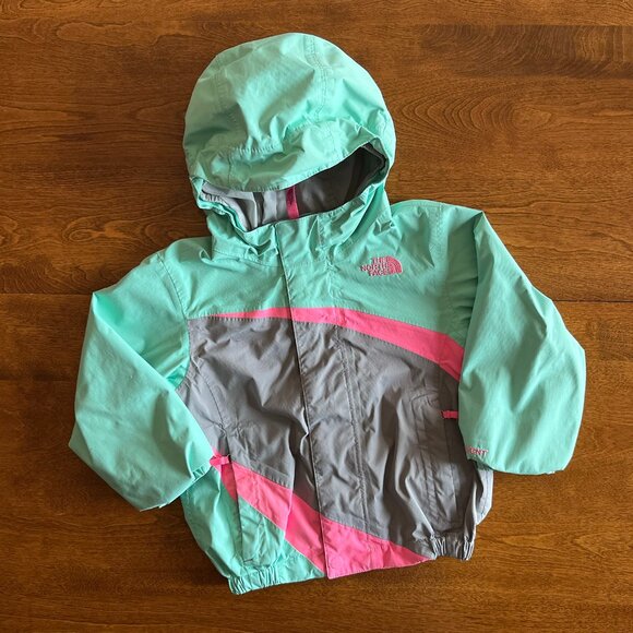 The North Face mint and pink shell jacket 2T - Picture 1 of 16